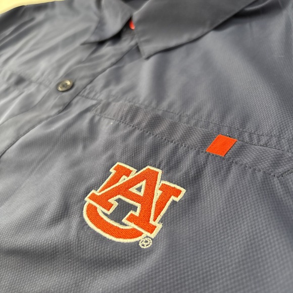 AUBURN TIGERS x UNDER ARMOUR Mens Performance Short Sleeve Button Shirt XL Blue - Picture 9 of 14